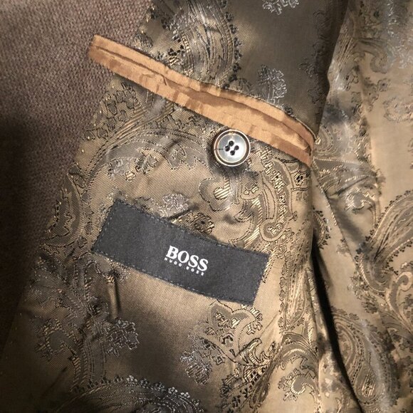 Hugo Boss Mens Classic Maselli2 lined brown wool two button blazer size 44R - Picture 4 of 9